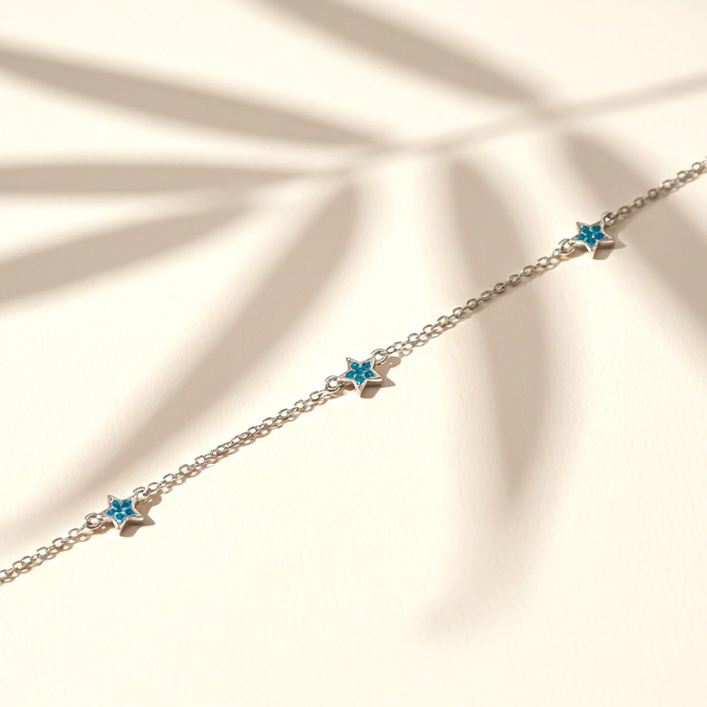 Silver Topaz Stars Anklet