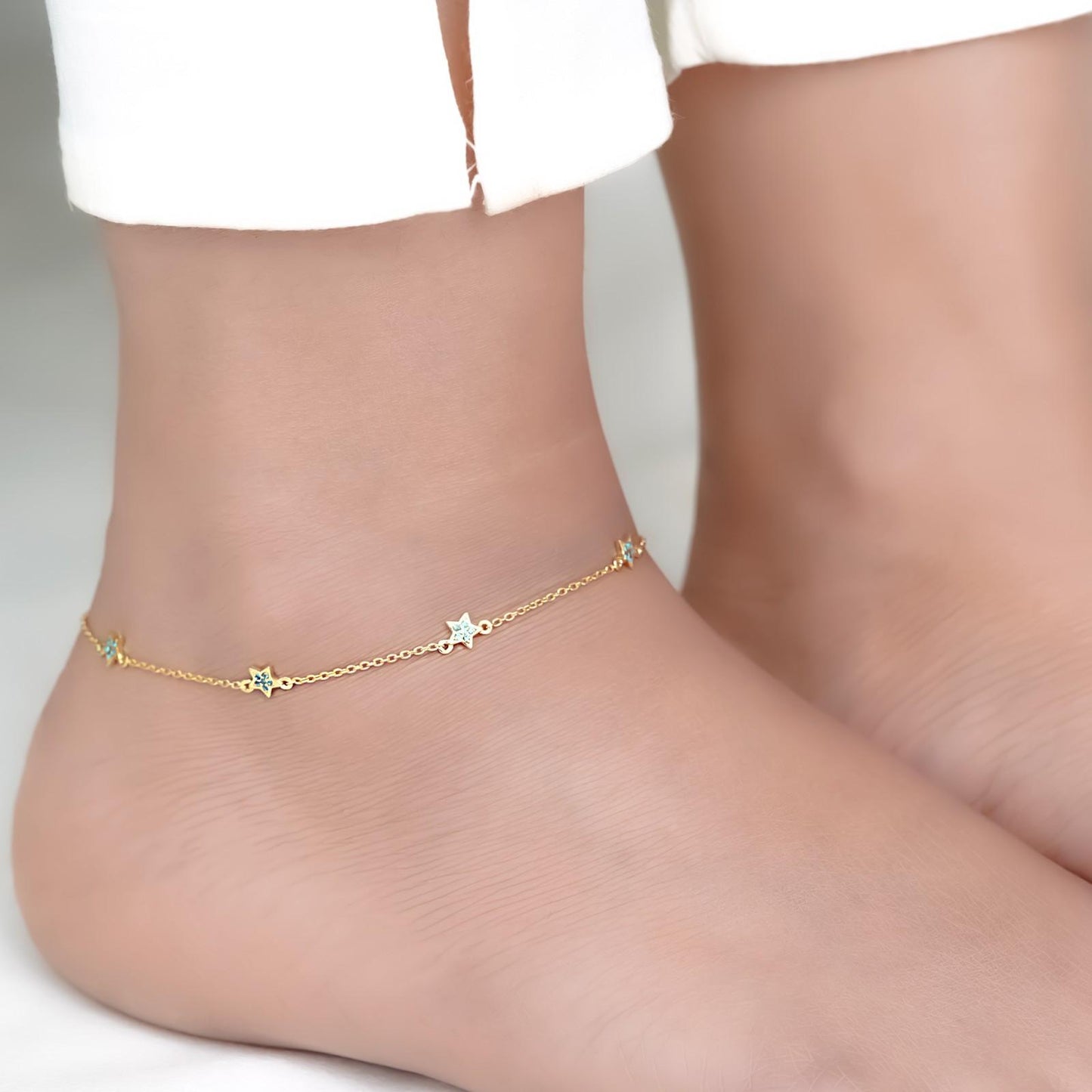 Golden Topaz Stars Anklet