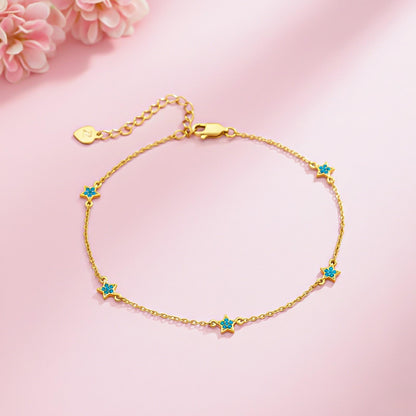 Golden Topaz Stars Anklet