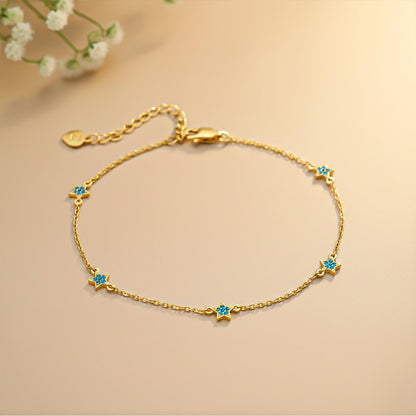 Golden Topaz Stars Anklet