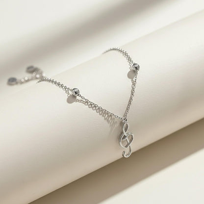 Silver Trendy Musical Anklet
