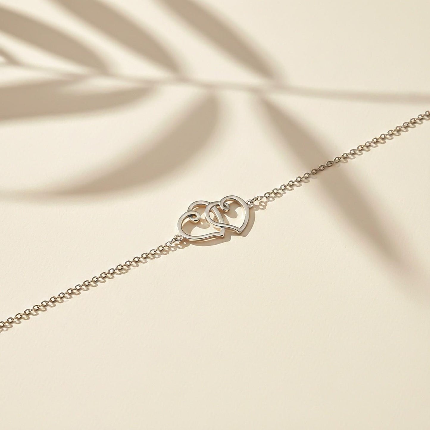 Silver Twin Heart Anklet