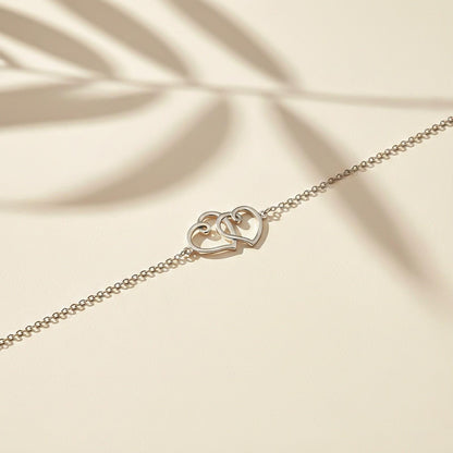 Silver Twin Heart Anklet