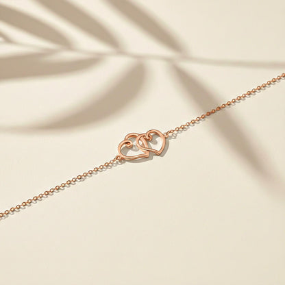 Rose Gold Twin Heart Anklet