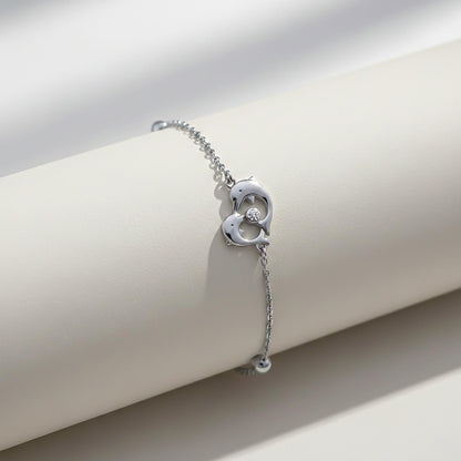 Silver Dolphin Heart Love Anklet