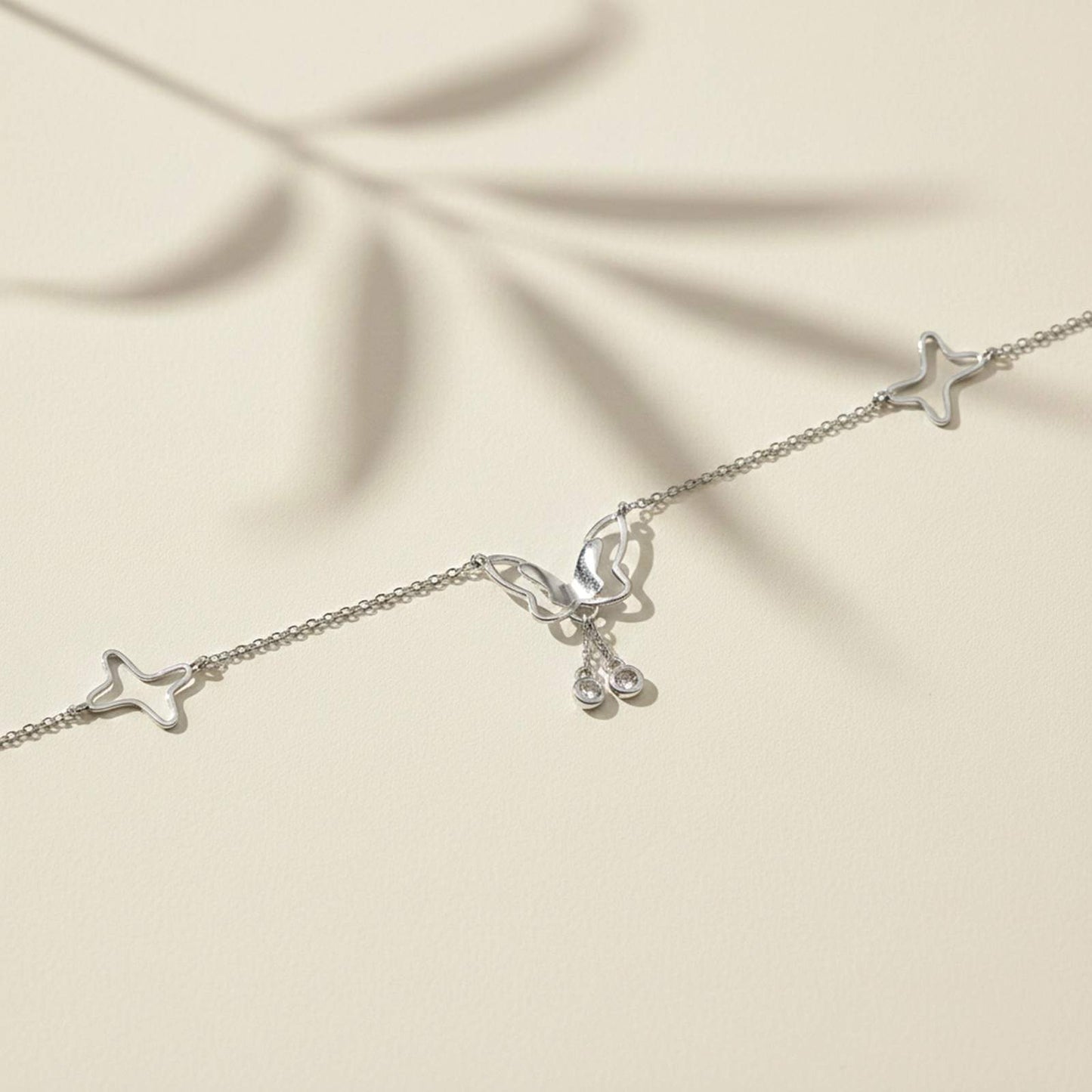 Silver Butterfly Charm Anklet