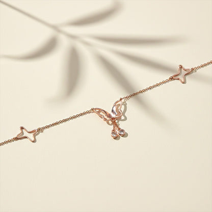 Rose Gold Butterfly Charm Anklet