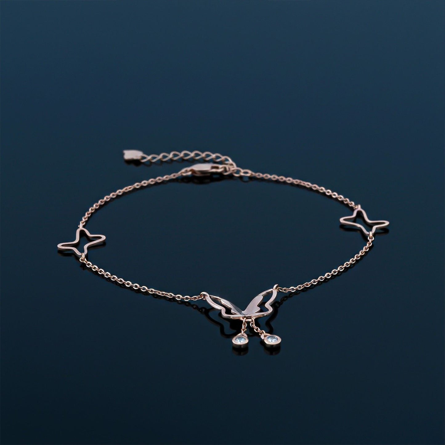 Rose Gold Butterfly Charm Anklet