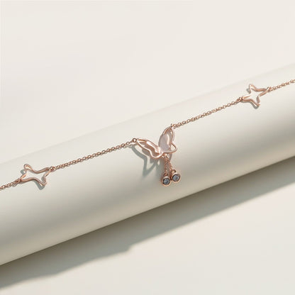 Rose Gold Butterfly Charm Anklet