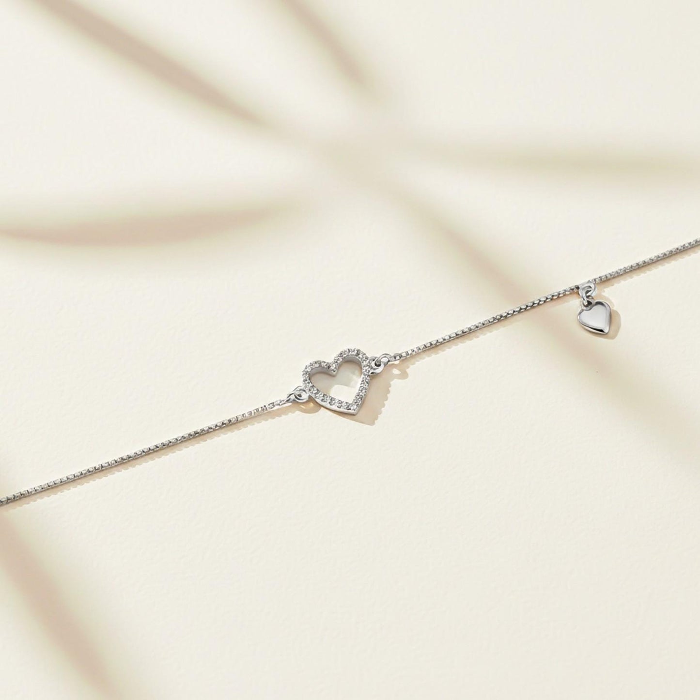 Silver Lovely Heart Charm Anklet