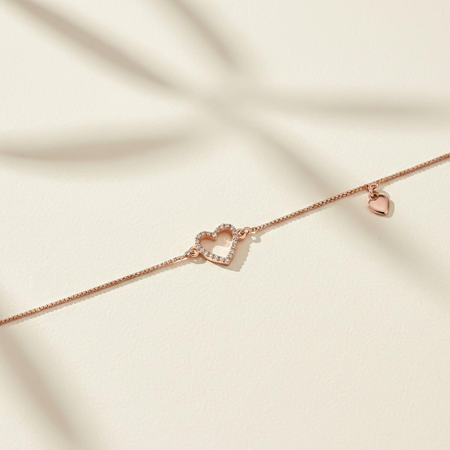 Rose Gold Lovely Heart Charm Anklet