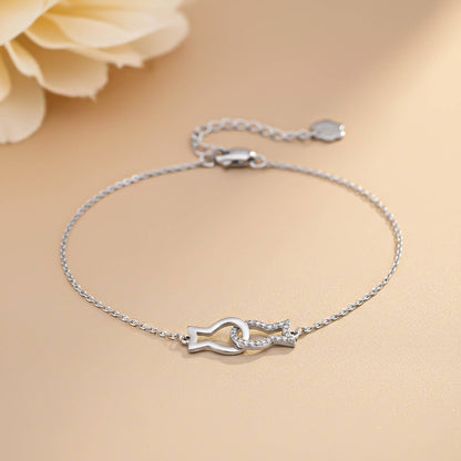 Silver Kissing Fish Anklet