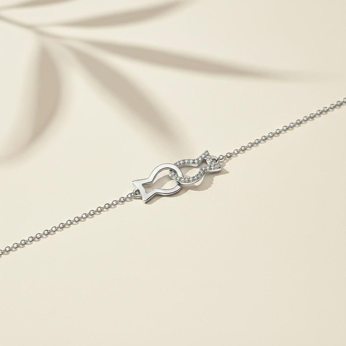 Silver Kissing Fish Anklet