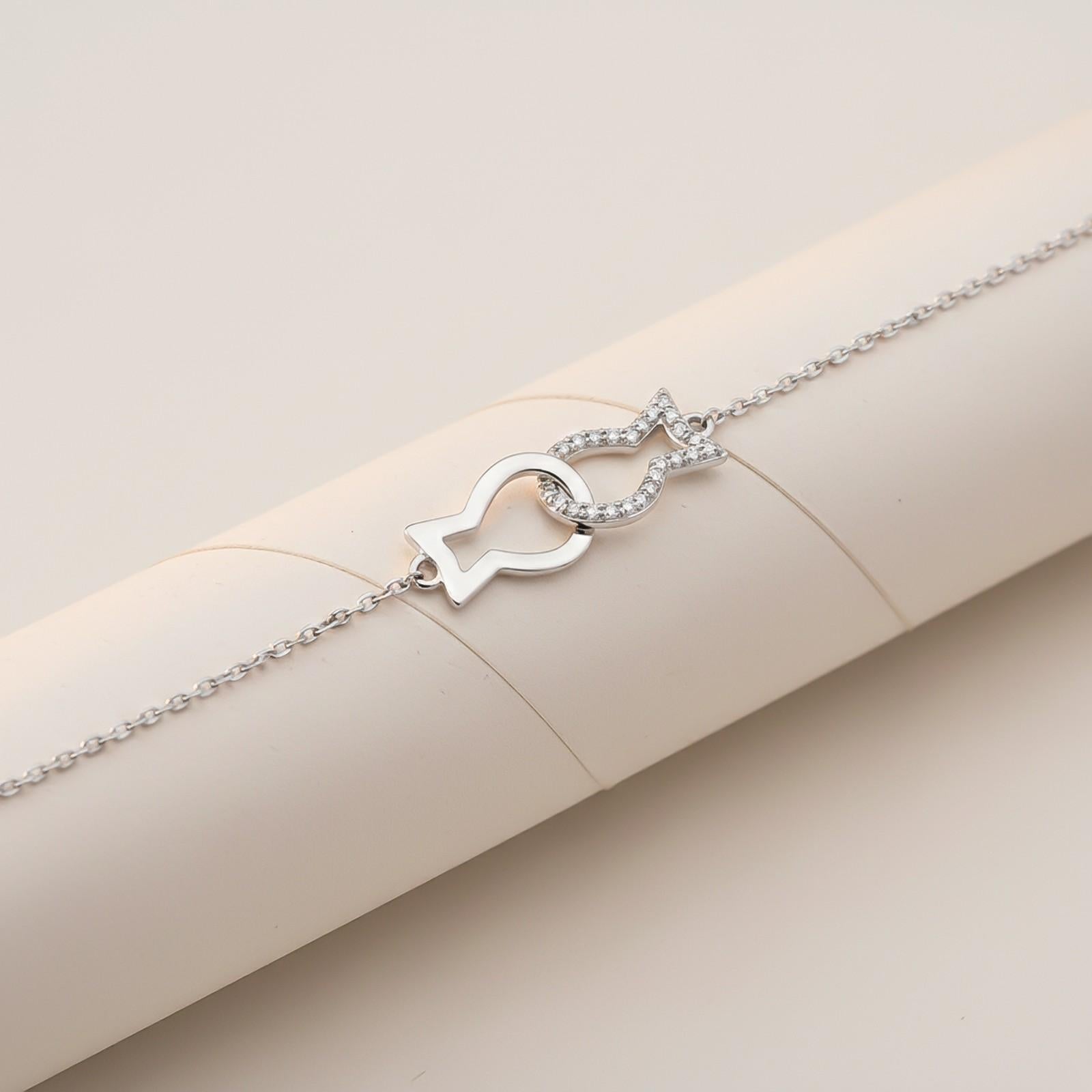 Silver Kissing Fish Anklet