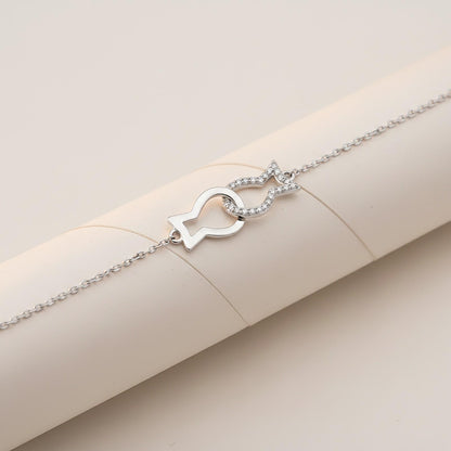 Silver Kissing Fish Anklet