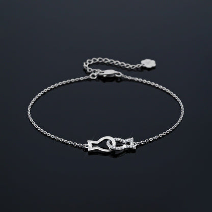 Silver Kissing Fish Anklet