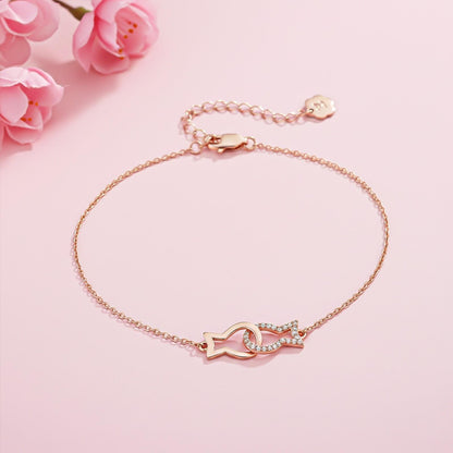 Rose Gold Kissing Fish Anklet