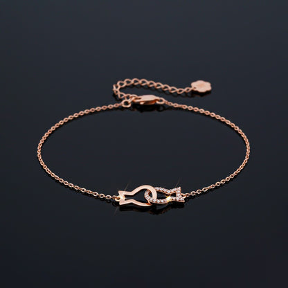Rose Gold Kissing Fish Anklet