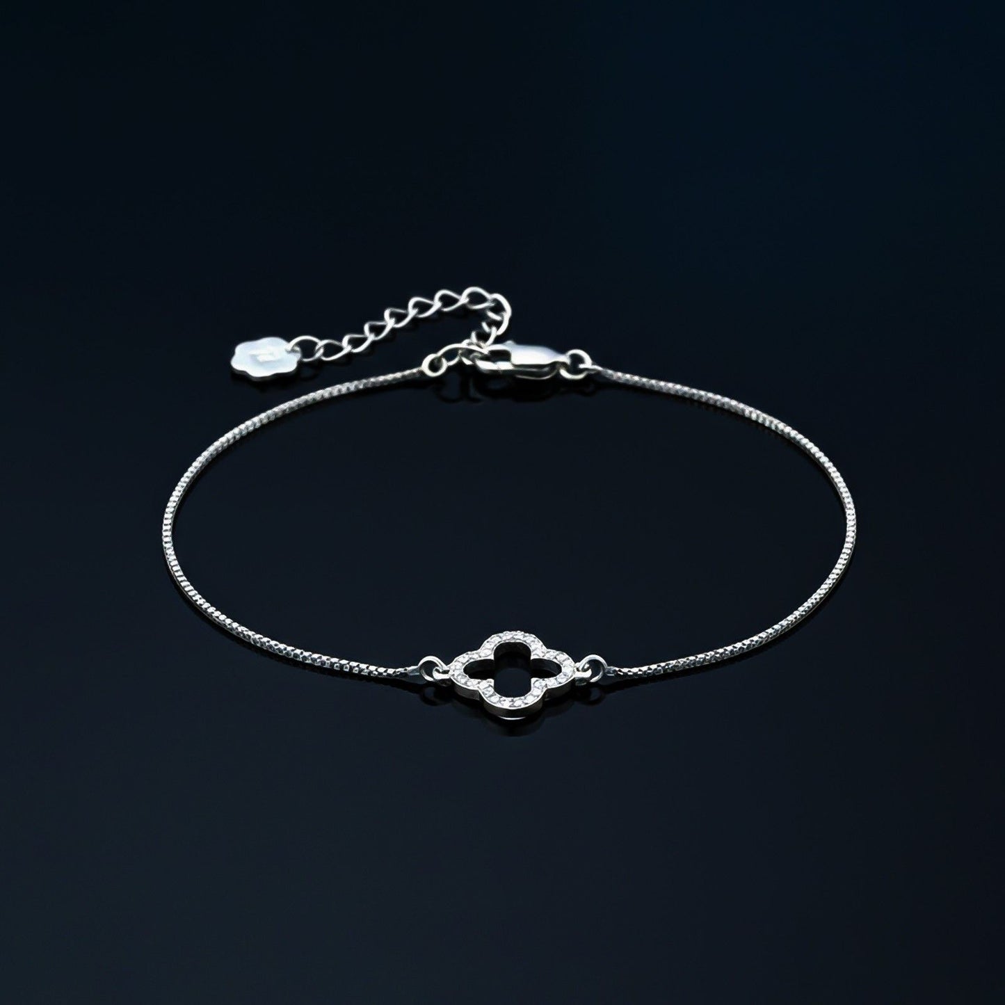 Silver Grace Clover Anklet