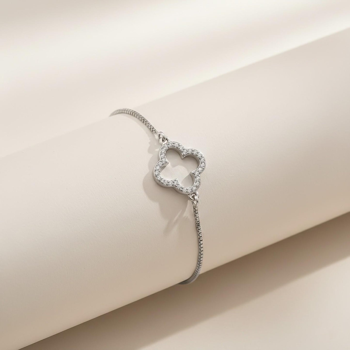 Silver Grace Clover Anklet