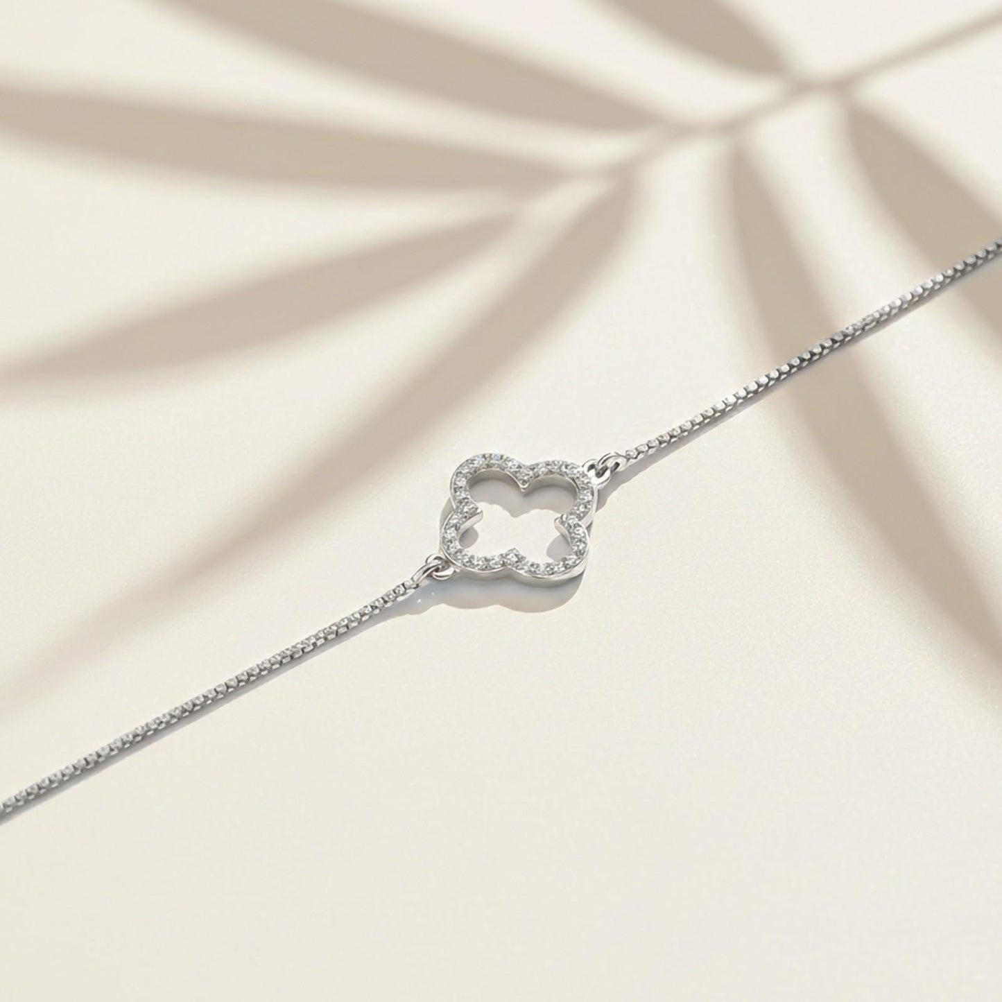 Silver Grace Clover Anklet