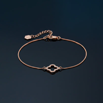 Rose Gold Grace Clover Anklet
