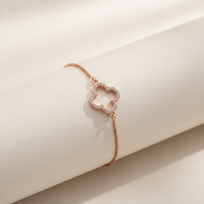 Rose Gold Grace Clover Anklet