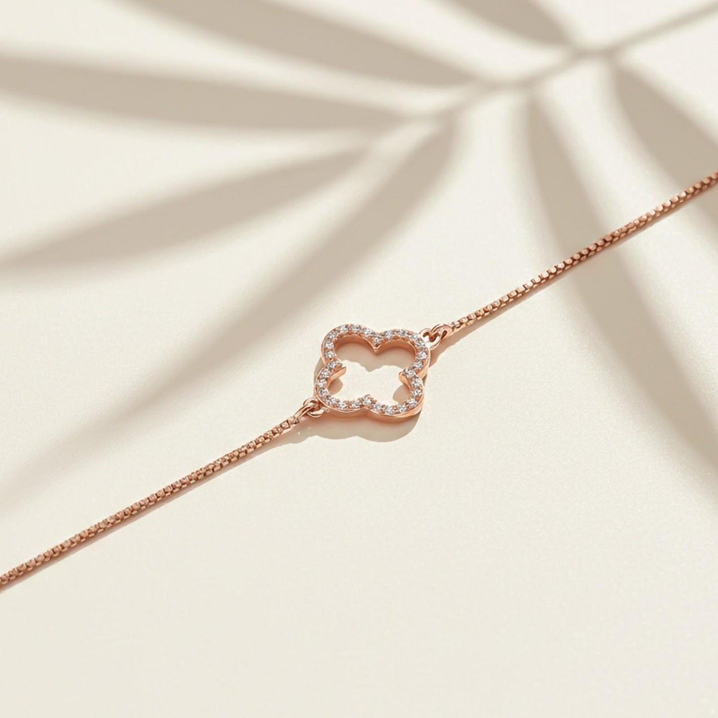 Rose Gold Grace Clover Anklet