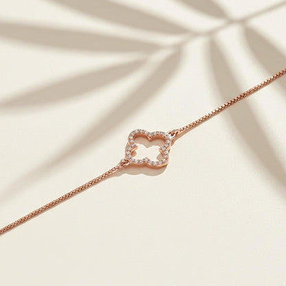 Rose Gold Grace Clover Anklet