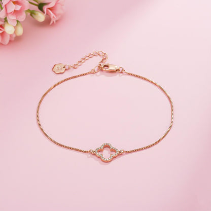 Rose Gold Grace Clover Anklet