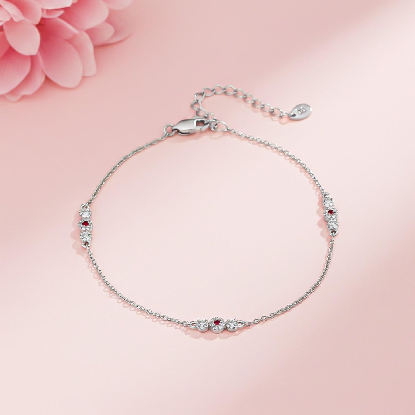 Silver Cluster Charms Anklet