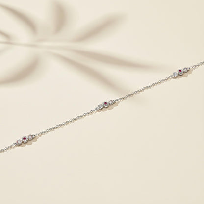 Silver Cluster Charms Anklet