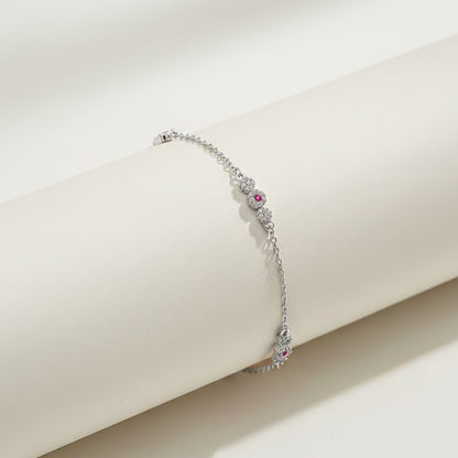 Silver Cluster Charms Anklet