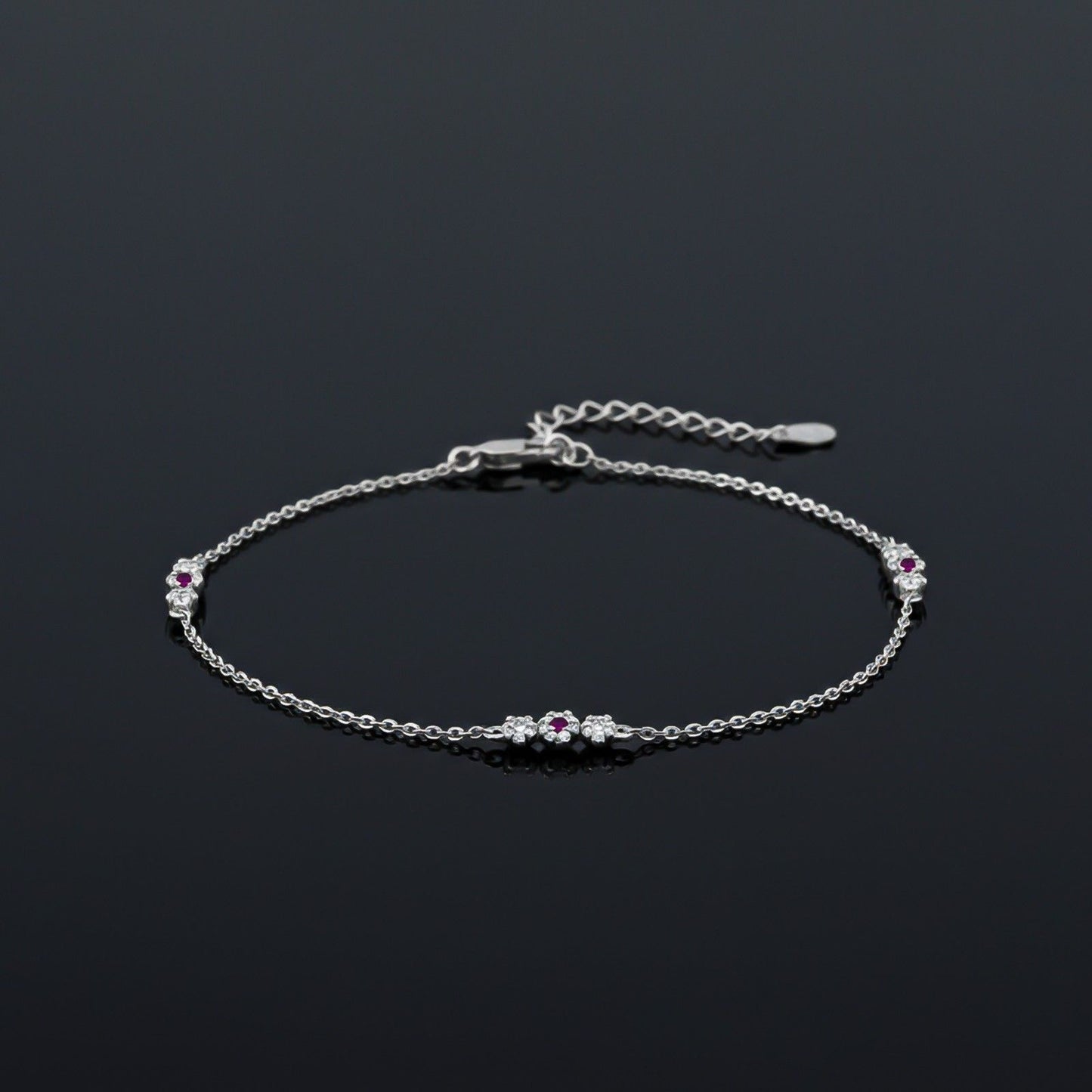 Silver Cluster Charms Anklet