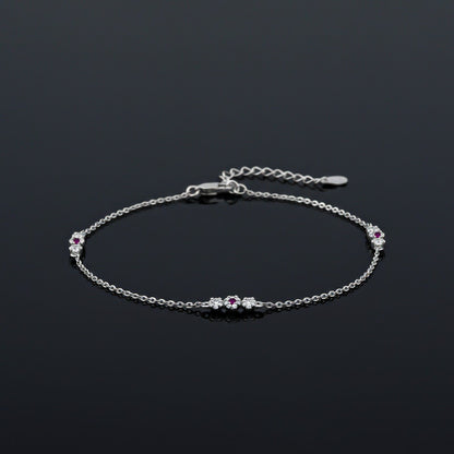 Silver Cluster Charms Anklet