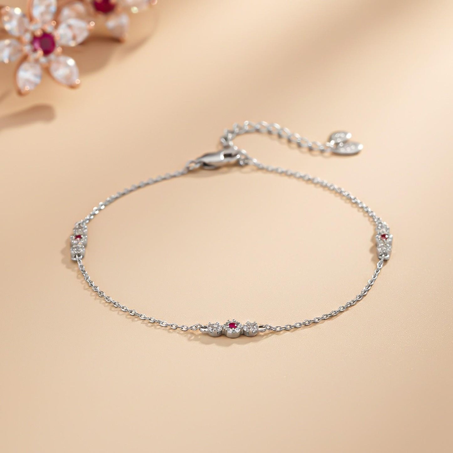 Silver Cluster Charms Anklet