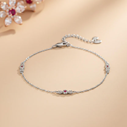 Silver Cluster Charms Anklet