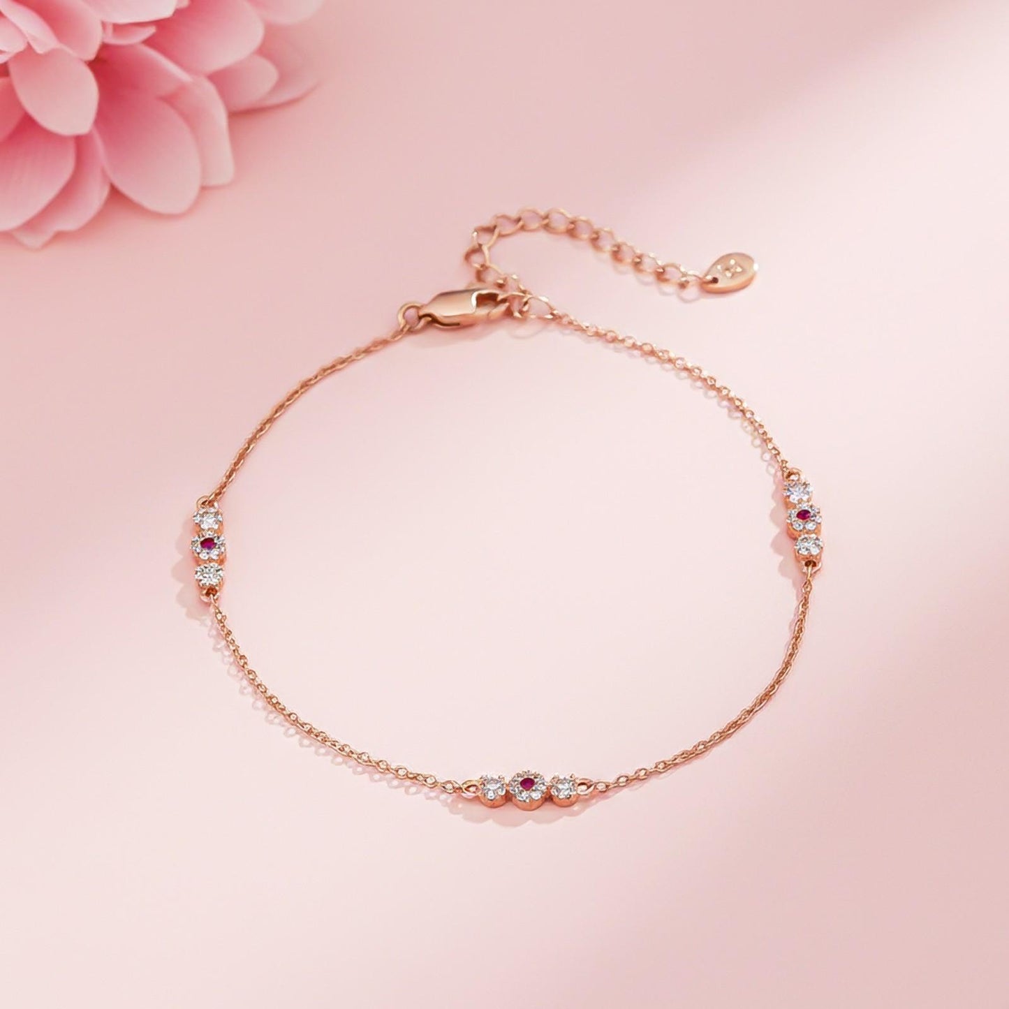 Rose Gold Cluster Charms Anklet