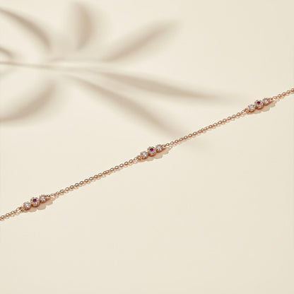 Rose Gold Cluster Charms Anklet