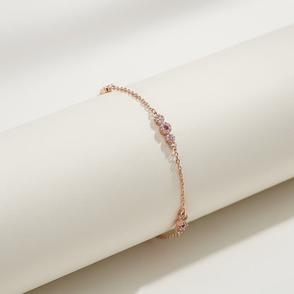 Rose Gold Cluster Charms Anklet