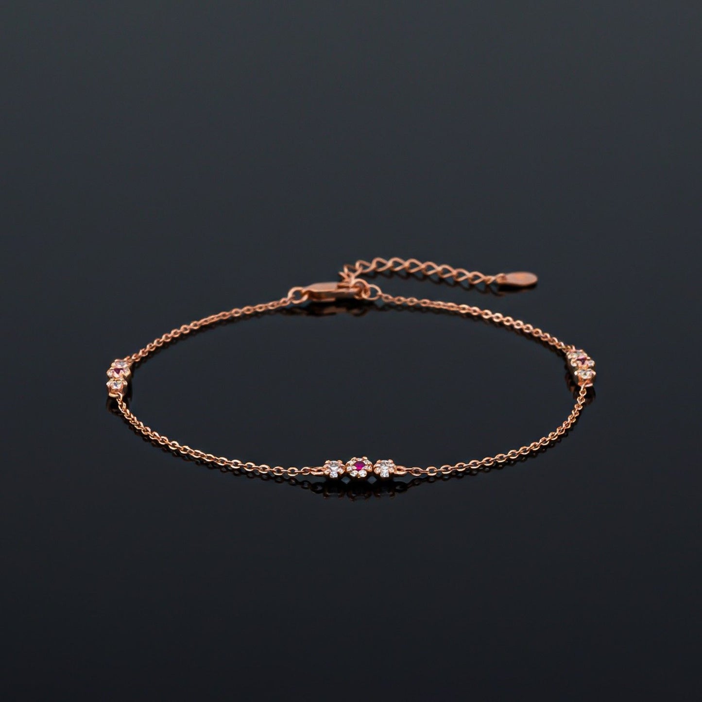 Rose Gold Cluster Charms Anklet