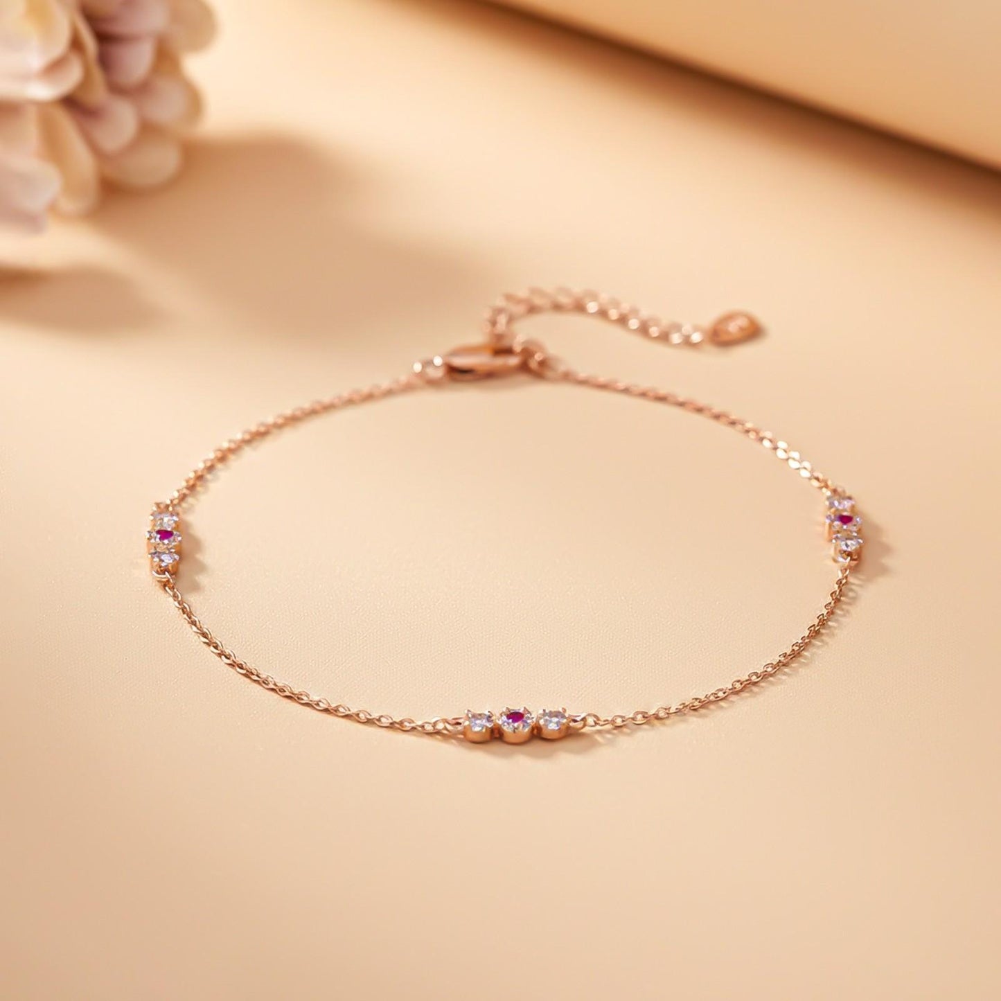 Rose Gold Cluster Charms Anklet