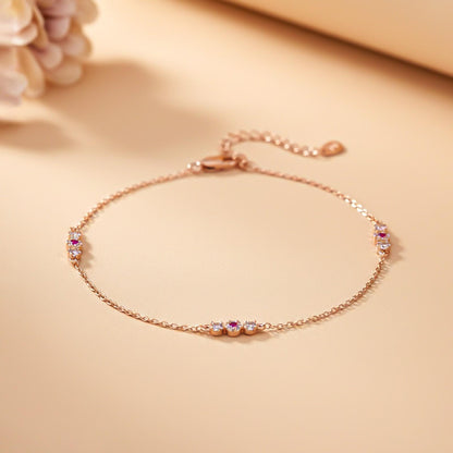Rose Gold Cluster Charms Anklet
