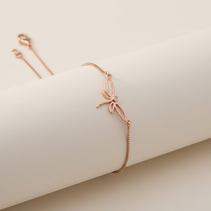 Rose Gold Dragonfly Charm Anklet