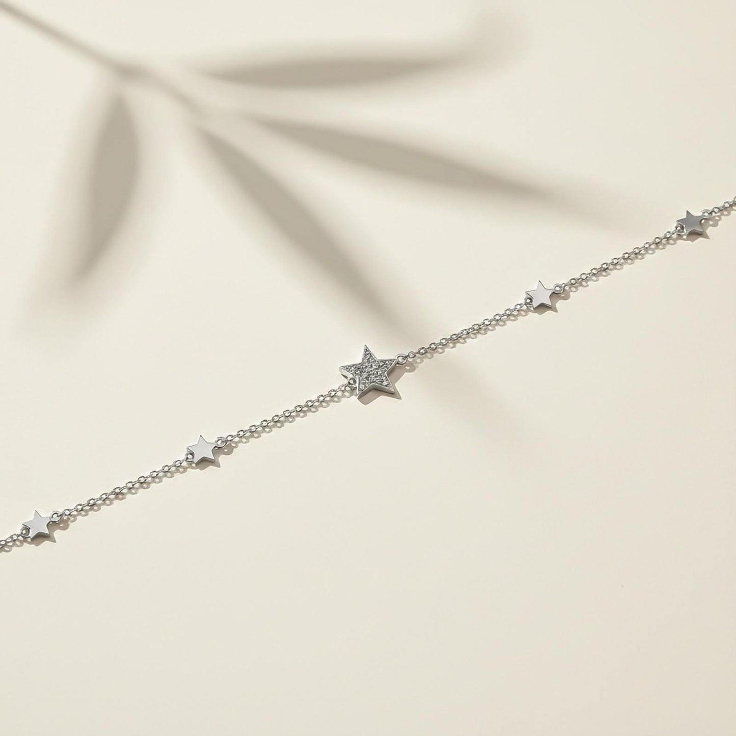 Silver Star Family Anklet