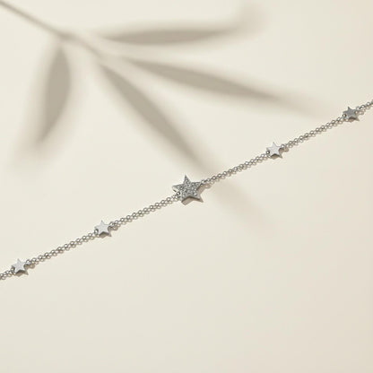 Silver Star Family Anklet