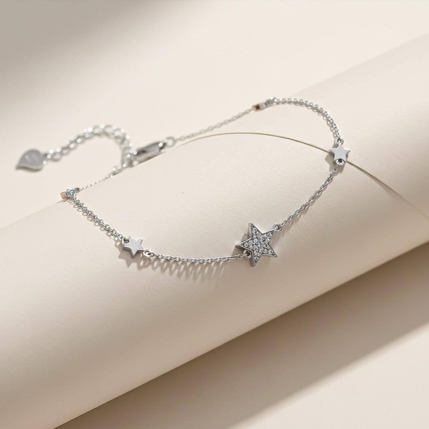 Silver Star Family Anklet