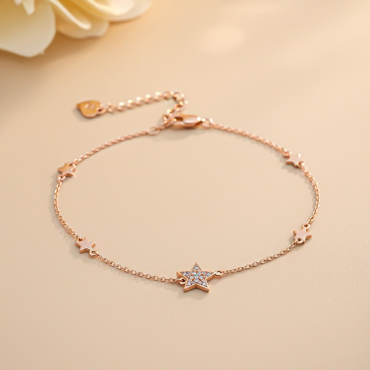 Rose Gold Star Family Anklet