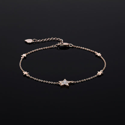 Rose Gold Star Family Anklet