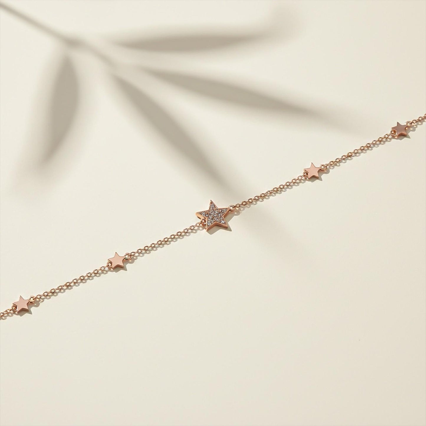Rose Gold Star Family Anklet